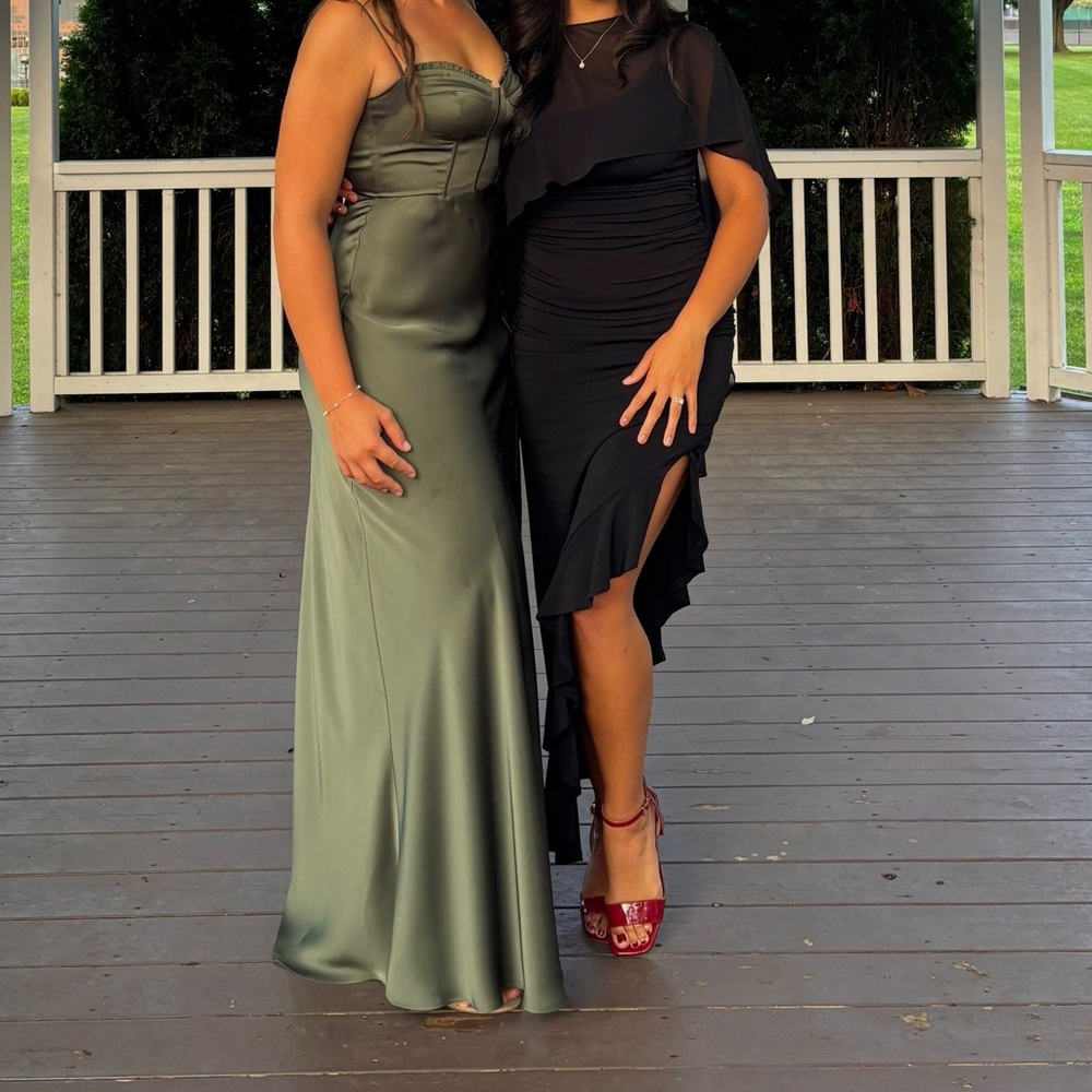 Emerald Sundae Black Asymmetrical Dress